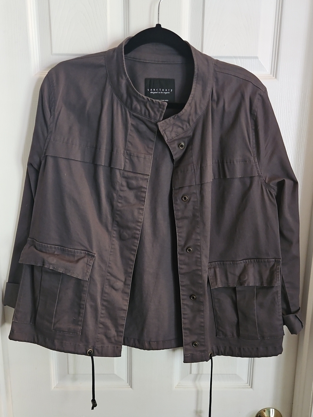 Like New Sanctuary Women's Dark Charcoal Military Field Jacket Large